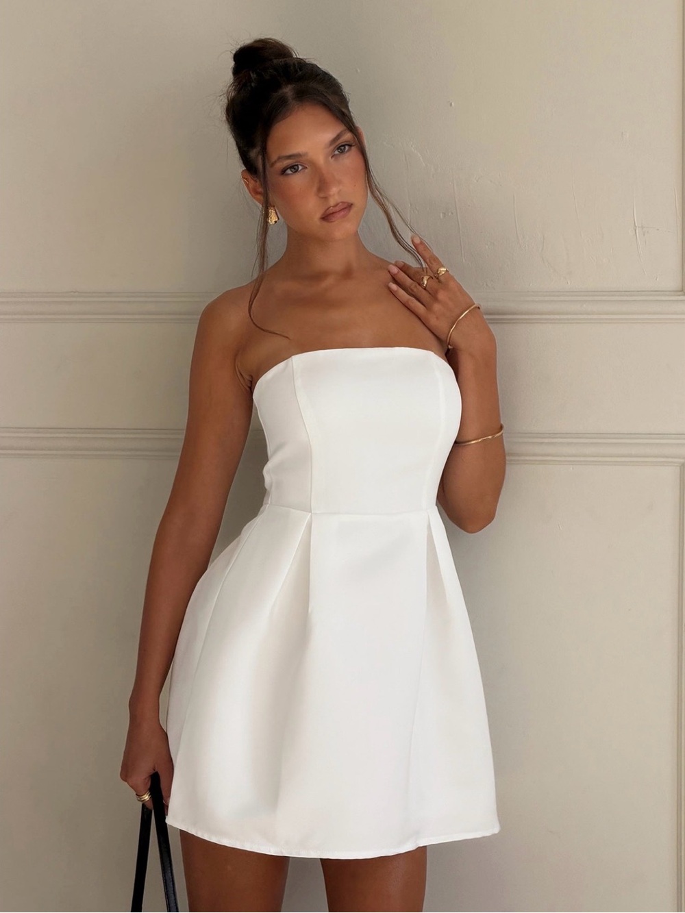 Princess Polly Strapless White A-Line Mini Dress GRAD DRESS